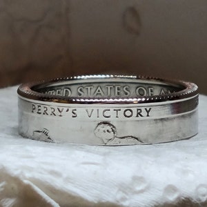 PERRY&#39;S VICTORY、オハイオ州 - サイズ 10 州 25 セント硬貨リング