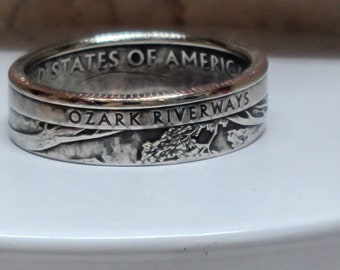 OZARK RIVERWAYS, MO. - Size 9  State Quarter Coin Ring