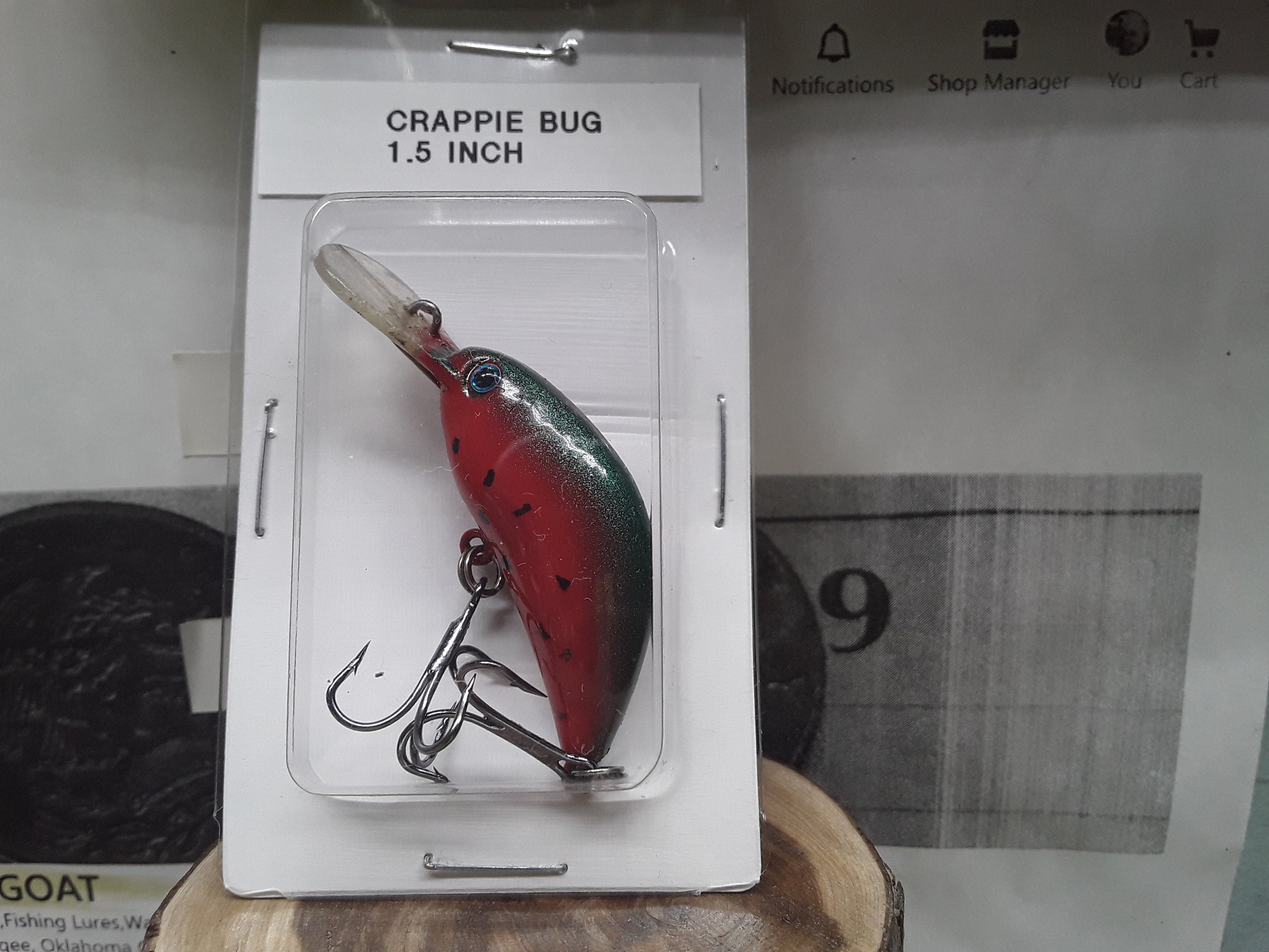 Custom Painted 1.5 Inch Crank Bait Fishing Lure Crappie Bug 