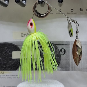 Spinner Bait Fishing Lure - CHARTREUSE SKIRT  Refurbished