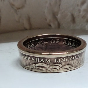 ABRAHAM, LINCOLN - Größe 10 US Präsidential Münzen Ring