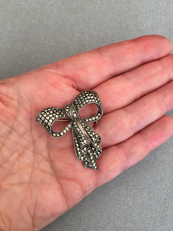 Boxed Gift Vintage Solid Silver Marcasite, Keepsa… - image 4