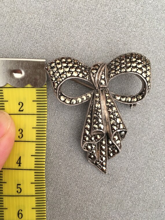 Boxed Gift Vintage Solid Silver Marcasite, Keepsa… - image 6