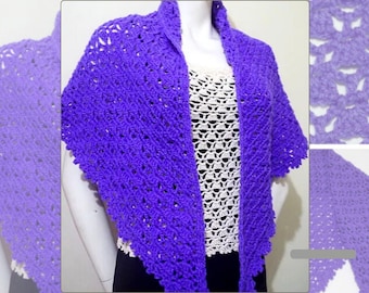 Modèle au crochet de châle de prière Emma : châle triangulaire facile (téléchargement PDF)