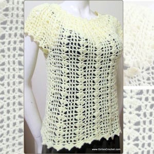 Eunice Summer Top Crochet Pattern | Easy Crochet Top for Beginners | PDF Download with Photo Tutorial | Women&#39;s Crochet Top Sizes XS–XL