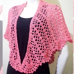 Wendy Summer Shawl Crochet Pattern PDF – Light & Breezy Triangle Shawl with Photo Tutorial
