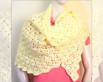 Modèle de châle de prière au crochet : triangle et arrondi - adapté aux débutants (modèle PDF)