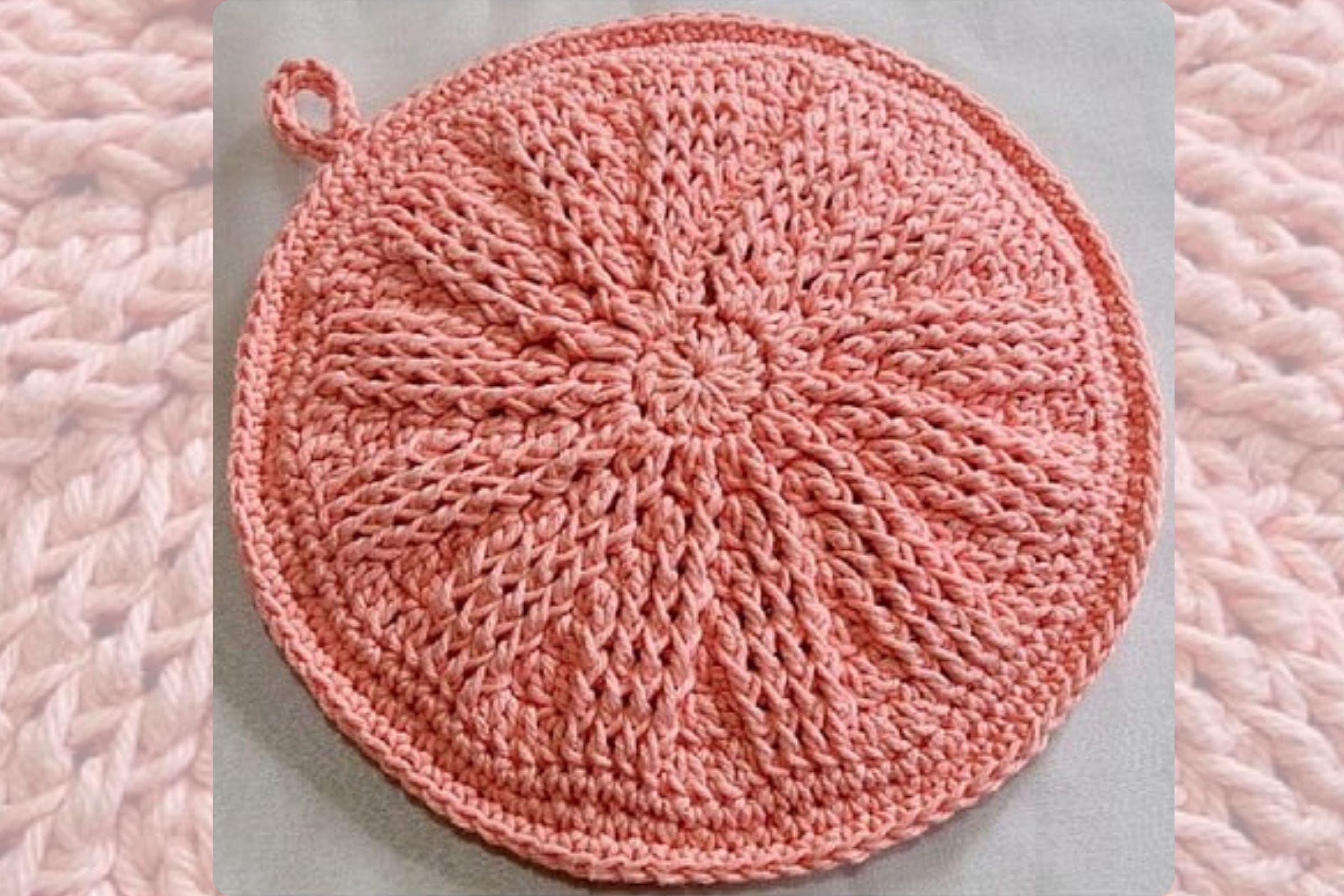 Peach Crochet Potholder Pattern: Beginner-Friendly Round