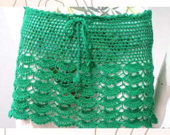 Patron de jupe d'été Gina au crochet : point éventail en dentelle (téléchargement PDF)