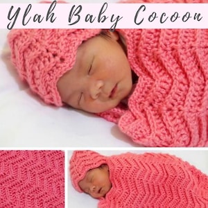 Ylah Baby Cocoon Crochet Pattern | Newborn Chevron Swaddle Sack | Photo Tutorial | PDF Pattern Download