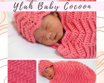 Ylah Baby Cocoon Crochet Pattern | Newborn Chevron Swaddle Sack | Photo Tutorial | PDF Pattern Download