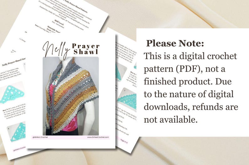Nelly Prayer Shawl Crochet Pattern | Easy Beginner Shawl (PDF) - Etsy