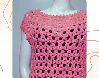 Lea Blouse Crochet Pattern: Easy Top-Down Design (Instant Download)
