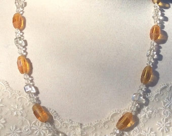 Cuentas antiguas de cristal de roca con forma de flor Art Déco - 1920