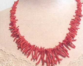 Vintage natuurlijke koraalstrengketting