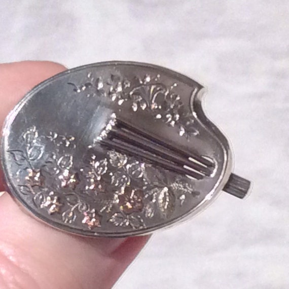 Antique Artists Palette  Aesthetic Period Silver … - image 5