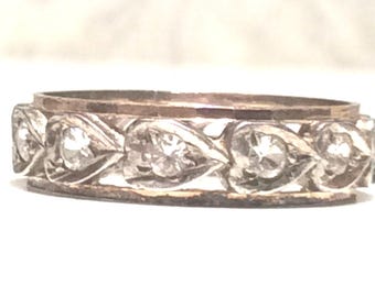 Antique Vintage Gold Silver Paste Eternity Ring