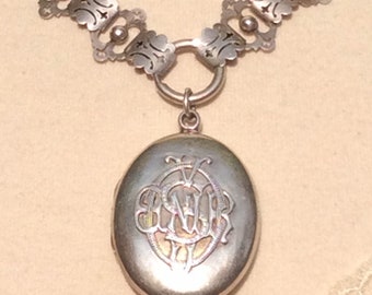 アンティーク ビクトリア朝のシルバー ブックチェーンとシルバー