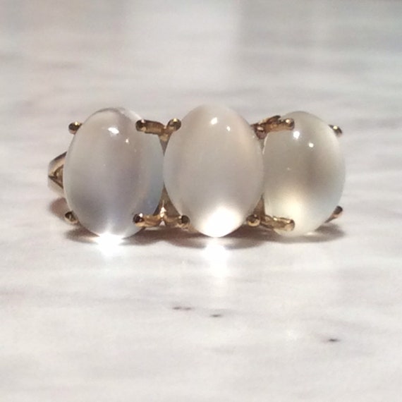 Vintage Cats Eye Moonstone Gold Ring 9ct Etsy