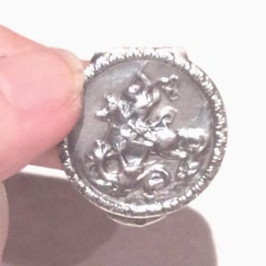 Vintage Silver George And The Dragon Pill Box