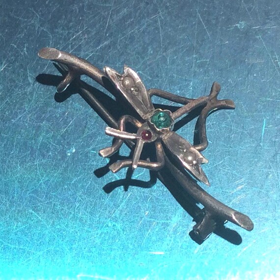 Broche Libellule En Argent Début 1900 - Bijou Ancien, Occasion
