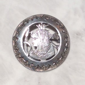 Antiguo Art Déco egipcio estilo colgante de plata Brooch -1950
