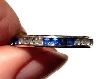 Antique Art Deco Diamond Paste Eternity Silver Ring