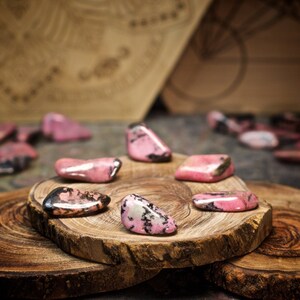 Six (6) Rhodonite Crystals for Grids | Crystal Sets for Grids | Crystal Gridding | Rhodonite Crystal Grid Set | Crystal Grid Kit