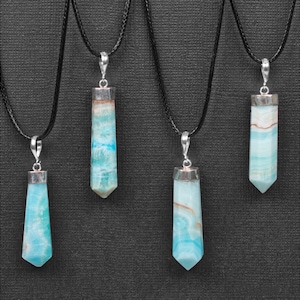 Blue Aragonite and Sterling Silver Pendants | Choose the exact Pendant you want | Blue Aragonite Necklace | Talisman Pendant