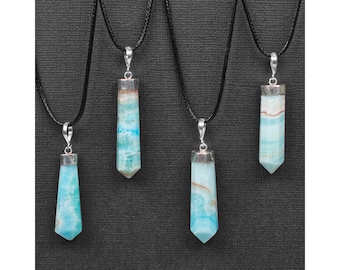 Blue Aragonite and Sterling Silver Pendants | Choose the exact Pendant you want