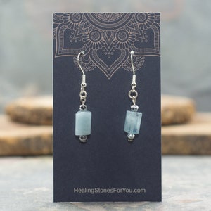Aquamarine Dangle Earrings | Crystal Earrings | Boho Dangle Pierced Earrings | Aquamarine Pierced Earrings