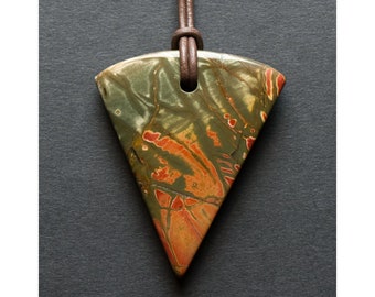 Red Creek Jasper Double Sided Pendant Necklace