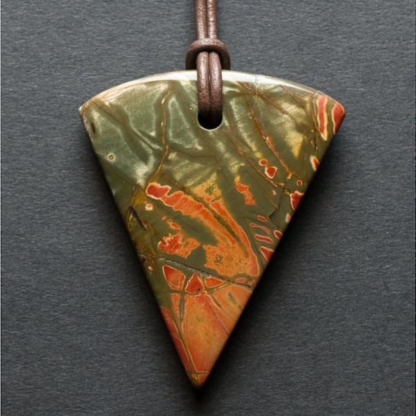 Red Creek Jasper Double Sided Pendant Necklace