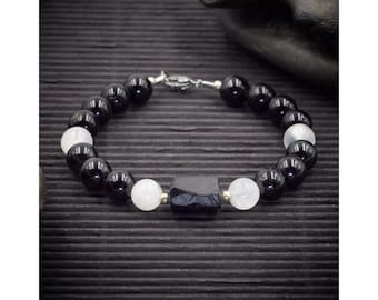 Black Tourmaline and Selenite Bracelet