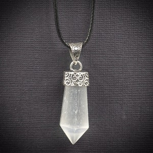 Selenite Polished Point Pendant | Selenite Necklace | Excellent for meditation and spiritual work