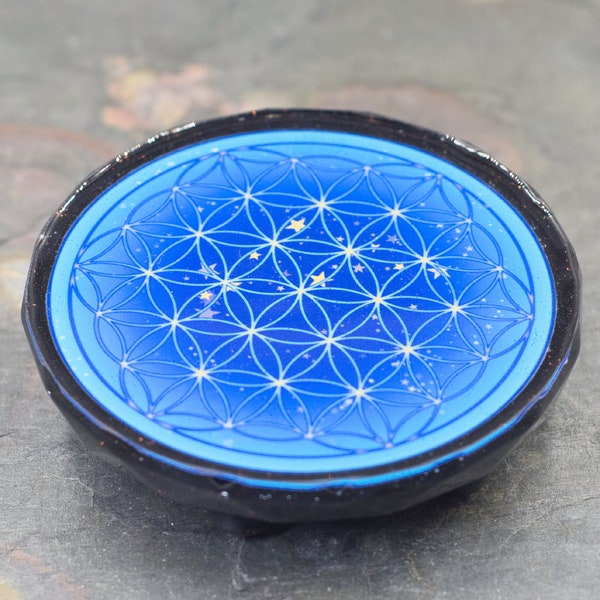 Starry Nights Orgonite Charging Platform | Orgonite Charger | Orgone Generator | Flower of Life Orgonite Grid | Orgonite Charging Plate