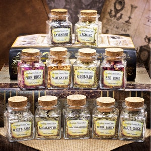 Mini Herbal Apothecary Jars | Make Your Own Smudge Mix | Choose your favorite Flowers and Herbs
