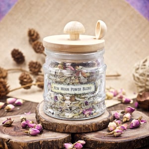 New Moon Power Blend Custom Sage Smudge Mix with White Sage, Yerba Santa, Jasmine Flowers, and Red Rose Petals