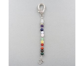 12 Chakra Kristalle Perlen Taschenanhänger