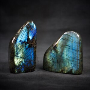 Polished Labradorite Freeform Display Crystals | Blue Flash Standing Labradorite Specimen