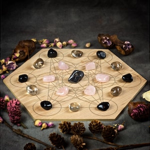 Large Dissolve Grief Crystal Grid Set | Crystals to calm your emotions | Sacred Geometry Crystal Grid Set | Crystal Grid Kit | Crystal Grids