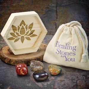 Sweet Dreams Crystal Intention Set with optional Wood Dish | Crystal Gift Set | Crystals for peaceful sleep