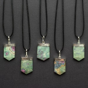 Ruby Fuchsite Mini Flat Point Pendants - Pick your Favorite | Ruby Fuchsite Talisman Necklace