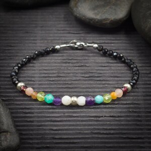 7 Chakra Mini Faceted Crystal Bracelet | Chakra Crystal Healing Bracelet | 7 Chakra Crystal Bracelet