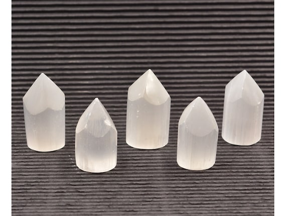 Polished Selenite Center Points for Grids | Mini Selenite Generator Points