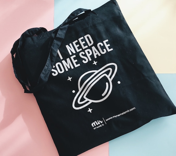 Tote Bag, Canvas, SPACE, Galaxy, Tumblr, Tote Bag Canvas, Cotton Bag, Instagram Canvas College Study Work Vlog, Sassy Quote, Design Black