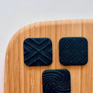 Tactiele fidgettegels, sensorische vierkanten met textuur, ADHD-fidgets, marineblauwe glitterset