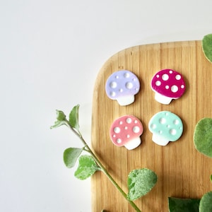 Fairy mushroom magnet set, pastel mushroom set, woodland magnets set