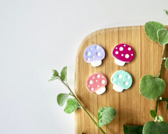 Fairy mushroom magnet set, pastel mushroom set, woodland magnets set