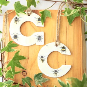 Carta abeja imprimir etiqueta de arcilla, etiqueta de arcilla, etiqueta inicial, impresión de abeja, abejorro, abejas, etiqueta de carta, favores, favores de boda, favores de baby shower
